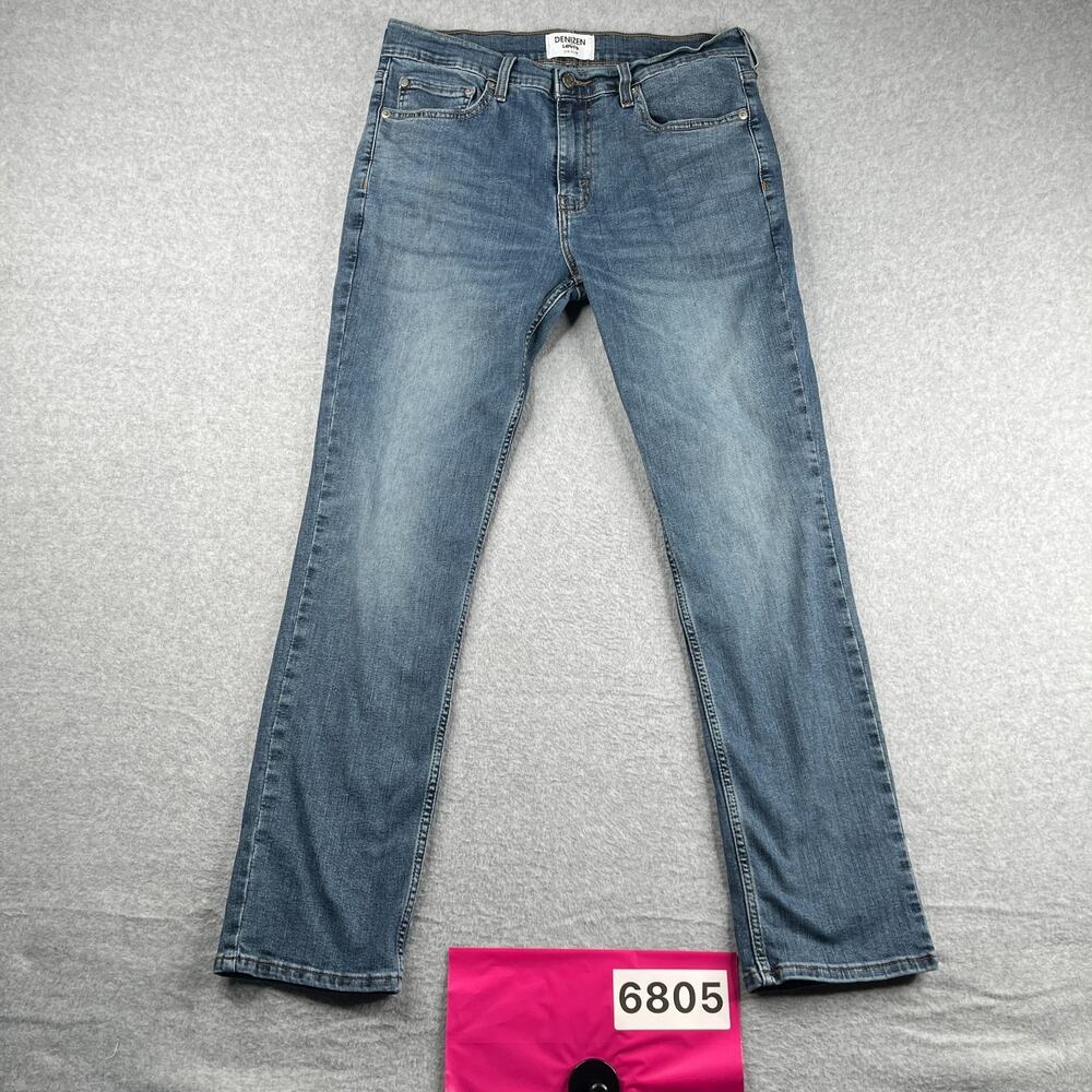 Denizen Levis Denim Jeans 216 Slim Blue Distressed Casual Mens 33x30  *SEE